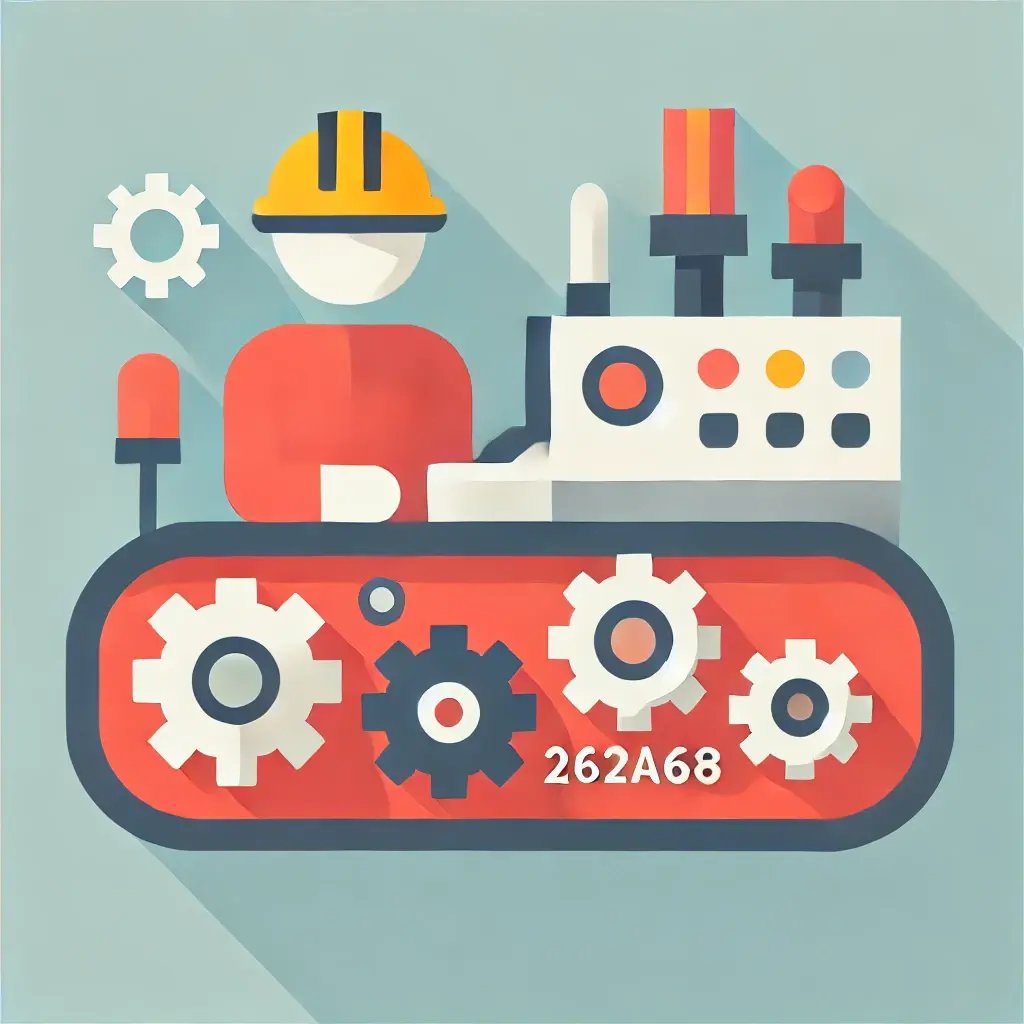 DALL·E 2024-09-10 11.01.23 - simple flat design icon using 262a68 hex color. should depict machine operation and maintenance